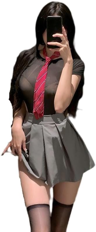 Chemise Lingerie Girl Babydoll Maid Sissy Sailor Uniform Policewoman Sexy Roleplay Mesh Nurse Garter Flirty