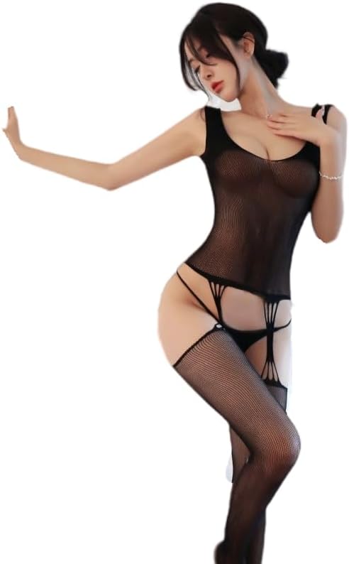 sissy Role naughty Mesh Set Attendant Perspective Nurse Secretary Cop Maid Girl Outfit Gothic Leotard