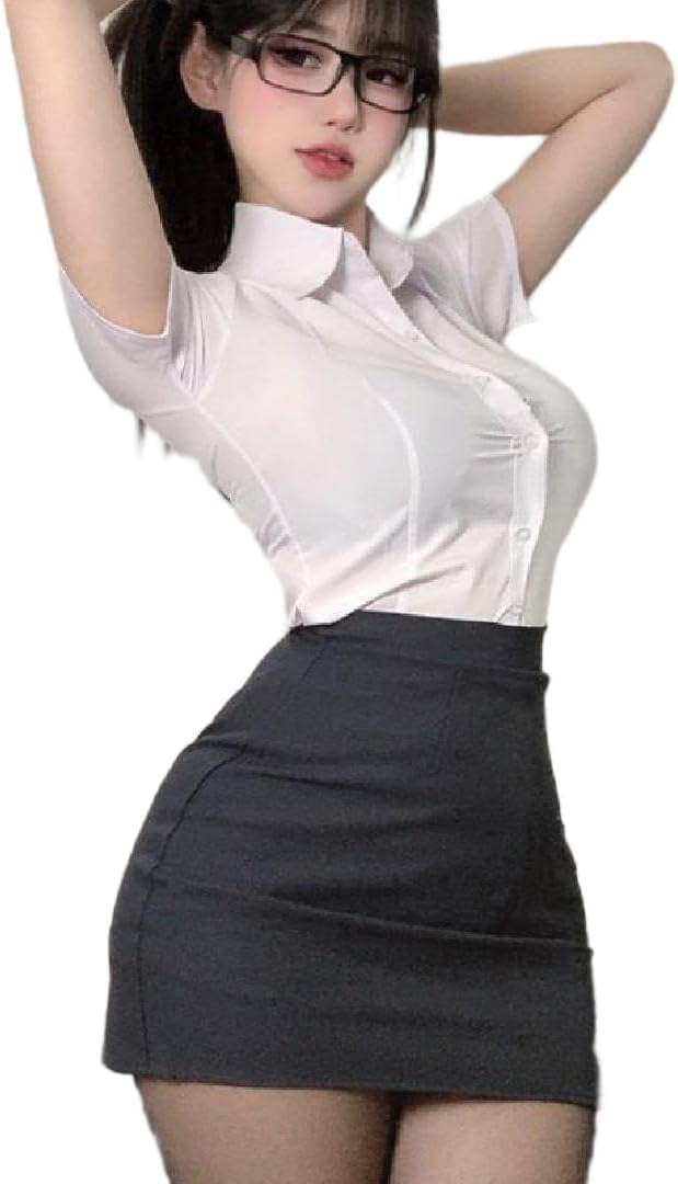 Anime Babydoll Lingerie Set Women schoolgirl maid outfit Costume Nightshirt Uniform Sleepwear Lace Sexy