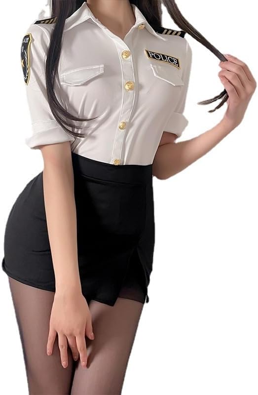 Attendant Chemise Dress Party Uniform Sailor lingerie Pilot Nurse Fancy sissy Leotard Cosplay Outfit aprons